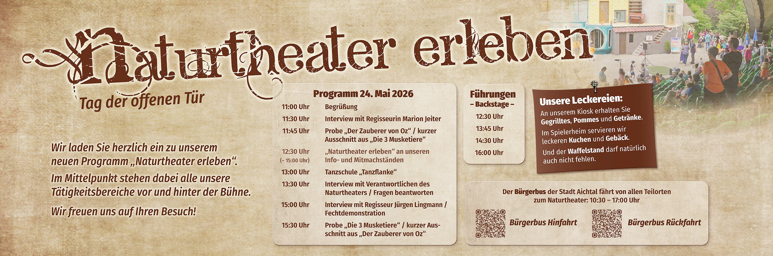 Programm Tag der offenen Tür vom Naturtheater Grötzingen 2026